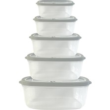 Odea Tr Havalandırmalı Kapaklı, Hava Geçirmez ve Bpa Içermeyen, Istiflenebilir, Mikrodalga, Derin Dondurucu ve Bulaşık Makinesinde Yıkanabilir (Gray) 10 Parça Dikdörtgen Gıda Saklama Kapları