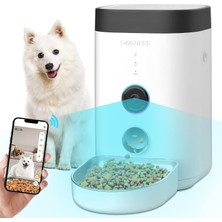 Odea Tr Otomatik Wifi Köpek/kedi Akıllı Kamera Besleyici - 2,8 kg Büyük Kapasiteli Uygulama Kontrollü Gıda Dağıtıcı Wifi, Porsiyon Kontrolü, Ses Kayıt, Kamera, Zamanlayıcı Programlanabilir (4 L Beyaz)