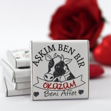 Tr Madlen Çikolata - Bitter ve Sütlü 'aşkım Öküzüm' Yazılı Özel Tasarım 48'li (Hediye Ku