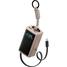 Odea Tr Compac Arc 45 Dijital Göstergeli 10.000 Mah Dahili Type-C Kablolu 45W Şarj Çıkışlı Pd Hızlı Şarj Powerbank - Gold