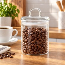 Odea Tr 1 Adet 550 ml Borosilikat Cam Kapaklı Saklama Kavanozu, Bakliyat, Kahve, Şeker, Mısır Gevreği, Çay, Kuruyemiş ve Kuru Gıdalar Için Şeffaf Tezgâh Üstü Mutfak Düzenleyici