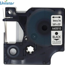 Odea Tr Dymo D1 40910 Seffaf Etıkete Sıyah (9mm x 7m) Muadil Etiket