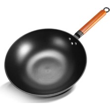 Odea Tr El Yapımı Ferforje Wok 32CM Gazlı ve Indüksiyonlu Ocak Için Yapışmaz Pan