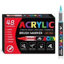 Odea Tr Akrilik Brush Marker Kalem Seti, Esnek Fırça Uçlu (48 Renk)