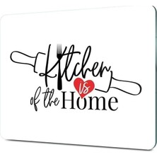 Odea Tr Cam Kesme Tahtası ve Sunum Tablası Kitchen Love Desenli 20 x 30 cm