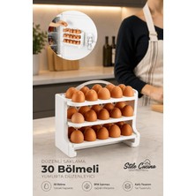 Odea Tr 30 Bölmeli Yumurtalık - 3 Katlı Yumurta Rafı Saklama Kabı Beyaz (Beyaz)