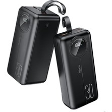 Odea Tr 40.000 Mah Dijital Göstergeli Usb3.0 Taşınabilir 3 Çıkışlı Pd Hızlı Şarj Powerbank Siyah
