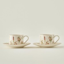 Odea Tr Flores Porselen 2'li Çay Fincanı Seti (180 Cc)