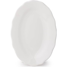 Odea Tr 4462 Gonca Porselen Kayık Tabak Seti - Oval Kahvaltılık Sunumluk Seti 20CM 2 Adet