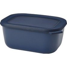 Odea Tr Multi Bowl Cirqula Rectangular - Kapaklı Saklama Kabı - Buzdolabı Için Hava Geçirmez Saklama Kutusu, Mikrodalga Fırın Kabı ve Saklama Kabı Olarak Uygundur - 1500 ml - Nordic Denim