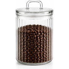 Odea Tr 1000 ml Fitilli Cam Saklama Kavanozu Cam Kapaklı Şeffaf Cam Erzak Kahve Kurabiye Bakliyat Saklama Kabı