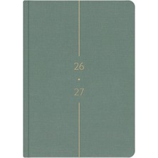 Odea Tr 2026-2027 A5 Keten Akademik Ajanda 15X21 cm - 17 Aylık Yeşil