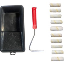 Odea Tr Ekonomik 10 cm Saten Rulo 10 Yedek Başlık + Boyama Kabı ve Rulo Sapı Tek Ebat