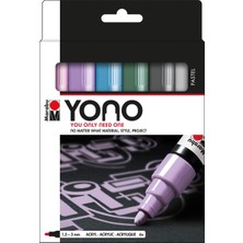 Odea Tr 124000004003 - Yono Marker Seti, Pastel Boya, 6 Renk, Çok Yönlü Akrilik Kalem, Japon Yuvarlak Uçlu, 1,5-3 Mm, Su Bazlı, Işığa Dayanıklı ve Su Geçirmez, Neredeyse Tüm Zeminler Için