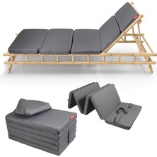 Odea Tr Katlanır Şezlong Minderi 180X60X5 cm Çantalı Su Itici Plaj ve Kamp Minderi Foldpack Antrasit