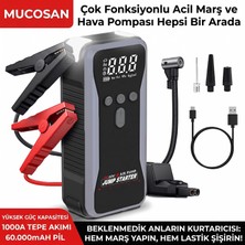 Odea Tr Dev Kapasite 60.000 Mah 4'ü 1 Arada Jump Starter ve Hava Kompresörü