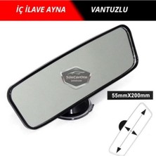 Odea Tr Her Araca Uyumlu Siyah Çerçeveli Dikiz Aynası 55 mm x 200 mm Vantuzlu Iç Ilave Ayna