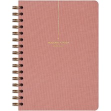 Odea Tr 2026-2027 A5 Keten Akademik Ajanda Spiralli 15X21 cm - 17 Aylık Pembe