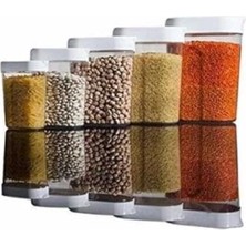 Odea Tr 5'li Kapaklı Saklama ve Dökme Kabı, Şık ve Kullanışlı Plastik Set