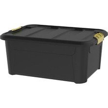 Odea Tr Saklama Kutusu, Depolama Düzenleme Kasası, Oyuncak Kutusu, Çok Amaçlı Düzenleyici 30 Litre Siyah Siyah