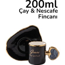 Odea Tr Tek Kişilik Porselen Çay Fincanı Siyah Grace 200ML