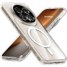 Odea Tr Honor Magic 8 Pro (BKQ-N49) Için Sararmaz Kamera Korumalı Mika Sert Parlak Şeffaf Magsafe Ile Uyumlu Telefon Kılıfı Arka Kapak - Şeffaf