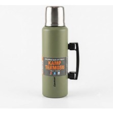 Odea Tr 1.5 Litre Çift Katlı Çelik Termos, Zeytin Yeşili, Kulplu
