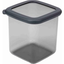 Odea Tr Gri Kare Saklama Kabı Silikon Kapak Hava Geçirmez Kuru Baklagil Kahve Bakliyat Makarna Kuruyemiş Kutusu Çeyiz Seti (1 Adet, 800 Ml)