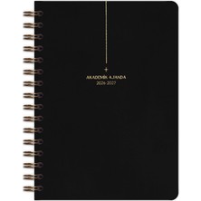 Odea Tr 2026-2027 A5 Keten Akademik Ajanda Spiralli 15X21 cm - 17 Aylık Siyah