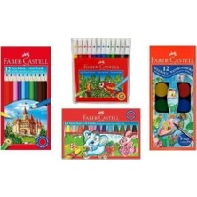 Odea Tr Faber Castell 4'lü Boya Seti (12'li Kuru-Sulu-Pastel-Keçeli Boya)
