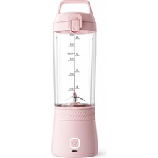 Odea Tr Şarjlı Taşınabilir Blender, Ultra Güçlü 100W Motor, 500 ml Geniş Kapasite, 4 Paslanmaz Çelik Bıçak, Yulaf Öğütebilir, Smoothie ve Protein Shake Için Pembe Renkli Güçlü Taşınabilir Blender