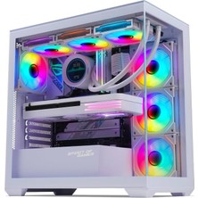 Odea Tr Kıvılcım Dark, Akvaryum Rgb Oyun Bilgisayar Kılıfı, Atx/matx/mıtx Uyumlu, 6 Fan 120 mm Argb Dahil, Yan Yüzlü ve 4 mm Temperli Cam Önlü Orta Kule Oyun Boş