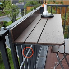 Odea Tr Balkon, Veranda ve Bahçe Için Ayarlanabilir Dış Mekan Asılı Katlanır Bar Masası - Çok Fonksiyonlu Ray Masası, Yerden Tasarruflu Tasarım (L60*G37 cm / U23,6*G14,6 Inç)