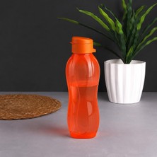 Odea Tr Büyük Boy Kapaklı Su Matarası 1000 Ml, Şeffaf Plastik Sporcu Su Şişesi, Bpa Içermez, Mavi Turuncu Siyah Mor Renk Seçenekli (Turuncu)