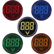 Odea Tr 5 Adet LED Voltaj Ölçer Göstergesi Ac 60-500V LED Voltmetre Sinyal Işığı Dijital Ekran Dc Voltaj Ölçer Göstergesi Yuvarlak Lamba Test Cihazı