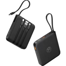Odea Tr Taşınabilir Şarj Cihazı Dahili 4 Kablo, 10000MAH Hızlı Şarj Güç
