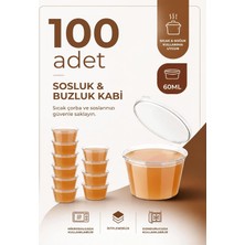Odea Tr 100 Adet 60 ml Sızdırmaz Mini Saklama Kabı Sosluk Buzluk Kabı MIT1366