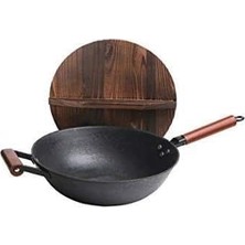 Odea Tr Demir Wok 32CM Yapışmaz Kaplamasız Taş Pot Gaz Indüksiyon Ocak Için