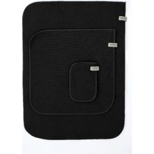 Odea Tr Siyah Microwell 3 Prç Set Microfiber Bulaşık Kurutma Matı 3'lü Mutfak Seti Kurulama Bezi Örtüsü