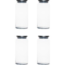 Odea Tr 4401 Bormio Metal Kapaklı 4lü Cam Kavanoz Seti Vakum Kapaklı Saklama Düzenleme Kabı Seti 1400ML