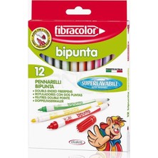 Odea Tr Bipunta Çift Uçlu Keçeli Kalem Seti, 12 Renk, Renkli
