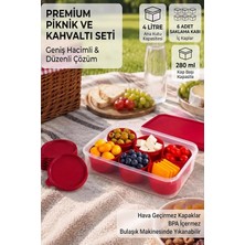 Odea Tr Piksera Kahvaltı ve Piknik Seti 7 Parça Çok Amaçlı Kapaklı Saklama ve Servis Seti