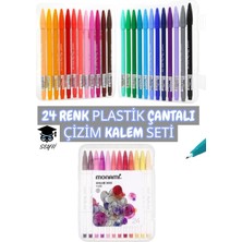 Odea Tr 24 Renk Plastik Çantalı Çizim Kalem Seti, 0.4 mm