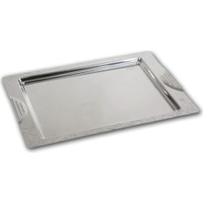 Odea Tr Paslanmaz Çelik Çay ve Servis Tepsisi 42X30CM Desenli Tepsi Yaşam Boyu Garantili Ultra Lüks Rostfrei