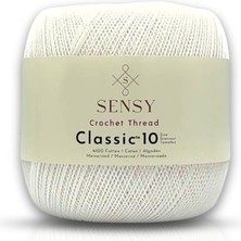Odea Tr Classic 10 Tığ Ipi 100% Merserize Pamuk Örgü Ipi, Dantel Ipi, Giza Mısır Pamuğu (Beyaz)