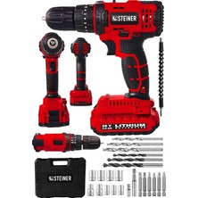 Odea Tr 58 V 5 Ah Darbeli Lityum Çift Akülü Sjs Metal Şanzıman Şarjlı Vidalama Matkap 24 Pcs Set - ST0518R215400343