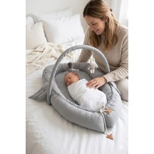 Odea Tr Melek Kanatlı Anne Yanı Bebek Yatağı Babynest-Gri ,ilk Yatağım, Oyuncak Barlı Bebek Yuvası