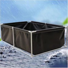 Odea Tr Su Depolama Tankı, Tahliye Vanalı Dikdörtgen Katlanır Havuz - 3X2X0.8M Balık ve Su Evcil Hayvanları Için Çıkarılabilir Çelik Bahçe Göleti, Taşınabilir Açık Havuz, Dayanıklı Siyah Tasarım
