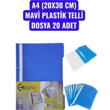 Odea Tr A4 (20X30 Cm) Mavi Plastik Telli Dosya 20 Adet