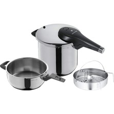Odea Tr Perfect Premium One Pot 3 Parça Düdüklü Tencere Seti, Indüksiyon Uyumlu, 6,5 L ve 3 L Düdüklü Tencere, Buharlı Pişirme Aparatı, Cromargan Yüksek Kaliteli Paslanmaz Çelik